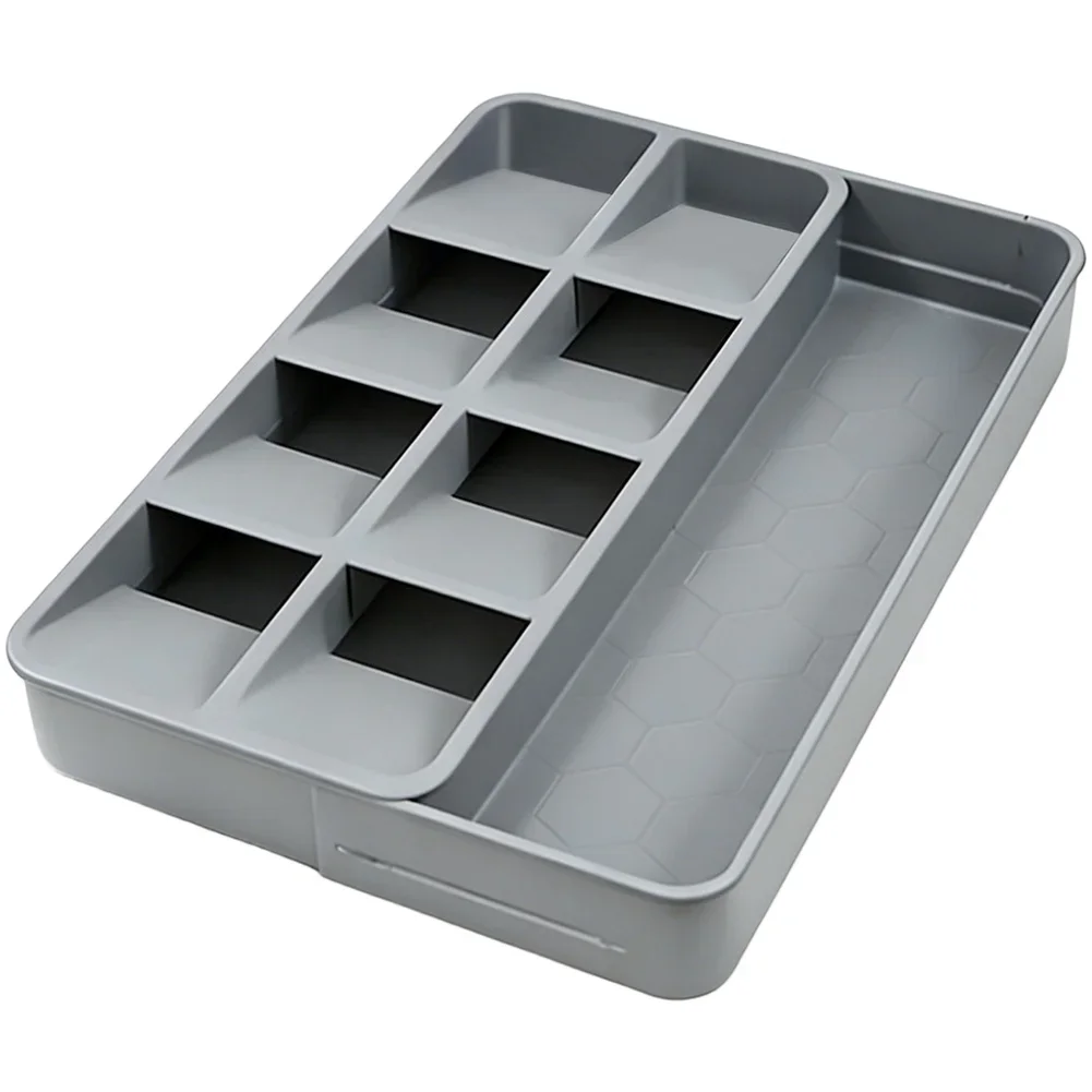 Kitchen Organizer Drawer Storage Cutlery Organizer Pull-out Sliding Mechanism Adjustable Length Space-saving Design