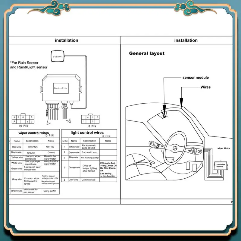 最新の 2 で 1 オートライトレインセンサーユニバーサルカーワイパー雨と光センサー