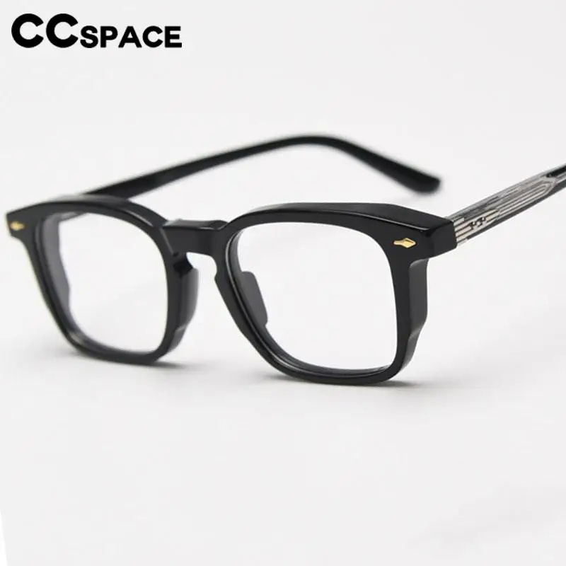 56835 High Quality Acetate Flat Mirror Women Spring Hinge Optical Spectacle Frame Men Popular Brand Rivet Glasses Frame