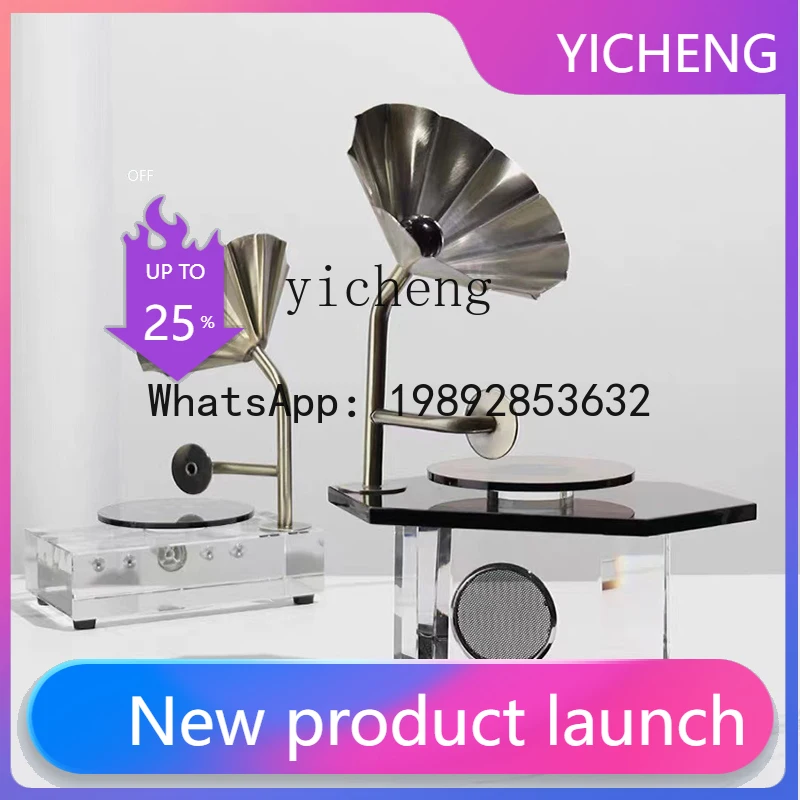 X9  light luxury high-end glass phonograph radio ornament home living room office decoration