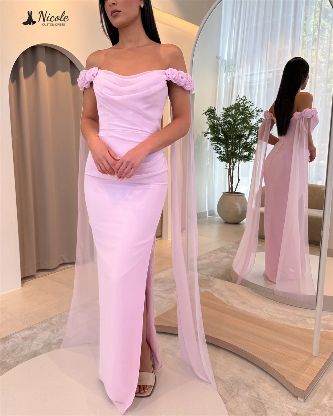 Nicole feito sob encomenda vestidos femininos elegantes para vestidos de festa de casamento mulher 2025 saia rabo de peixe vestido elegante luxo vela baile