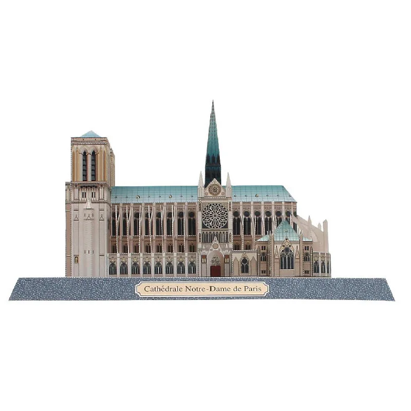 Notre dame de Paris Berühmte Architektur 3D Papier Modell DIY Hand-made Eltern-kind Spielzeug