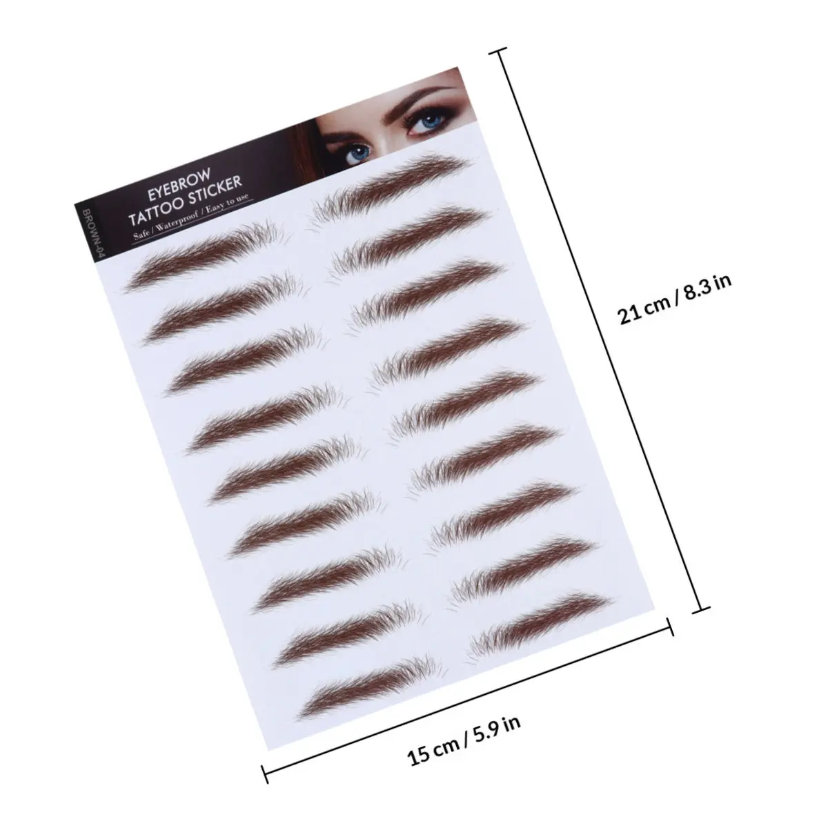 4Pcs Water Transfer Eyebrow Stickers 6D Hair-Like False Eyebrows Cosmetics for Women Reusable Waterproof Fade-Resistant Eyebrow