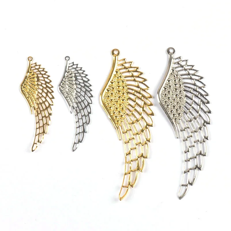 10Pcs Angel Wings Filigree Wraps Connectors For Making DIY Jewelry Accessories Findings Metal Crafts Scrapbook Home Decor yk0907