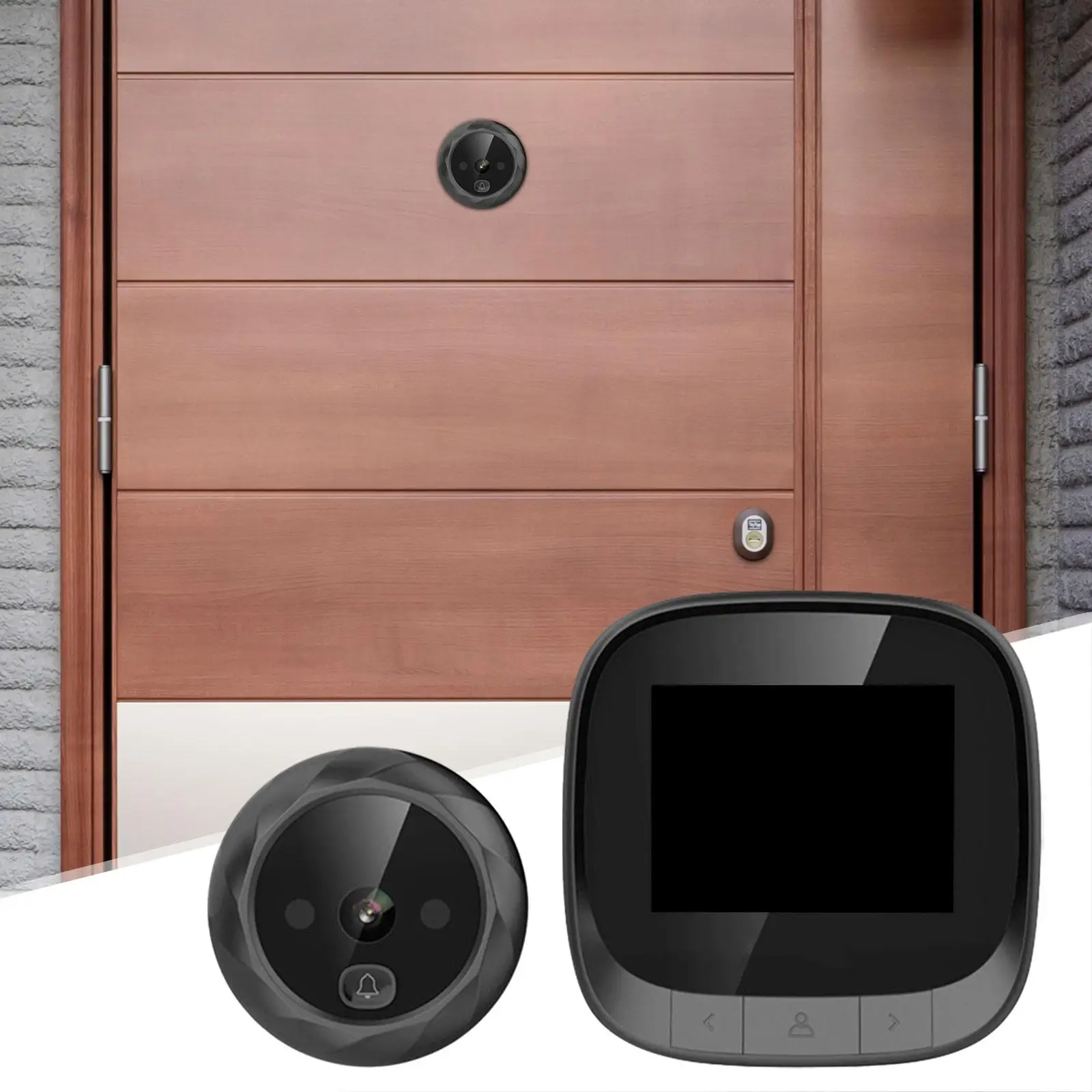 Sonnette vidéo intelligente pour maison, appareil de sécurité, noir, résistant à 90 degrés, accessoires de vue grand angle, sonnette intelligente pour porte de maison, ferme