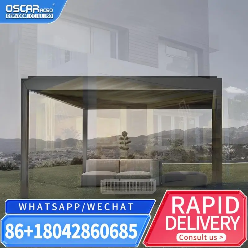 

Наружный водонепроницаемый чехол для патио на крышу с регулируемой затенением, складной для заднего двора, сада, беседки у бассейна