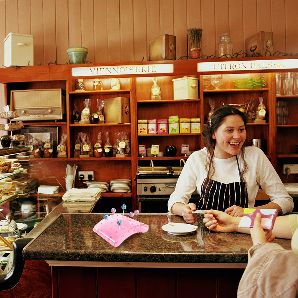 عرض موقف تخزين الرف شكل قوس 3 ألوان الحلوى الحلوى مصاصة حامل ديكور حفلات الزواج البلاستيك المنظم