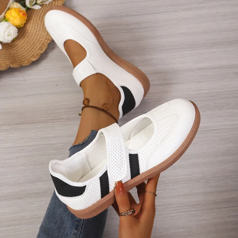 Women's Comfortable Vintage Color Blocking Single Shoes Women Breathable Casual Fashionable Low Top Shoes New Spring and Autumn