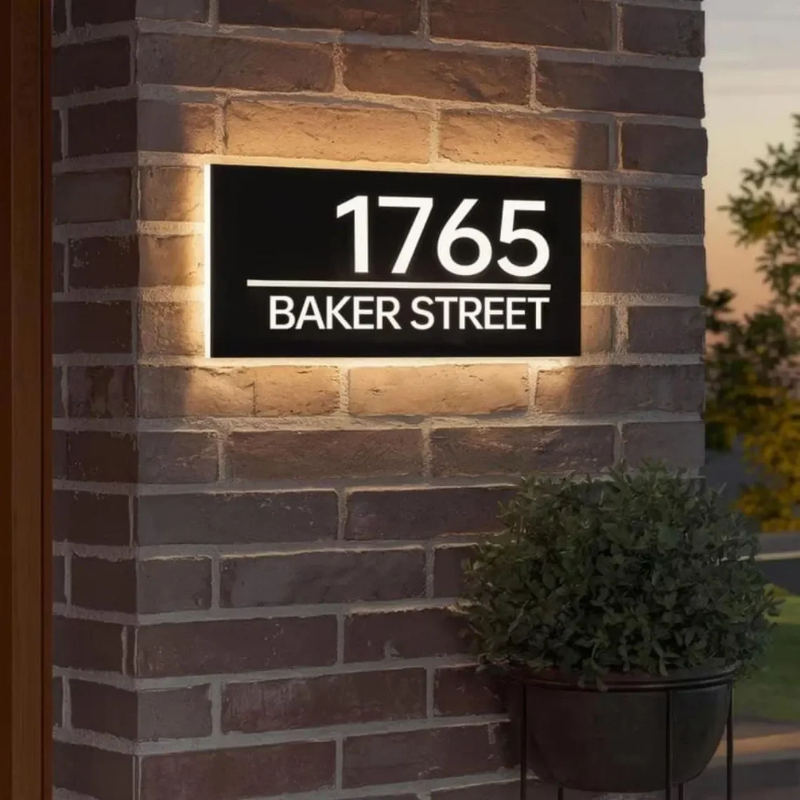 

5V Modern House Name Signs 12V House Number Sign Illuminated Number Address Sign for Outdoor Hotel Home Decor