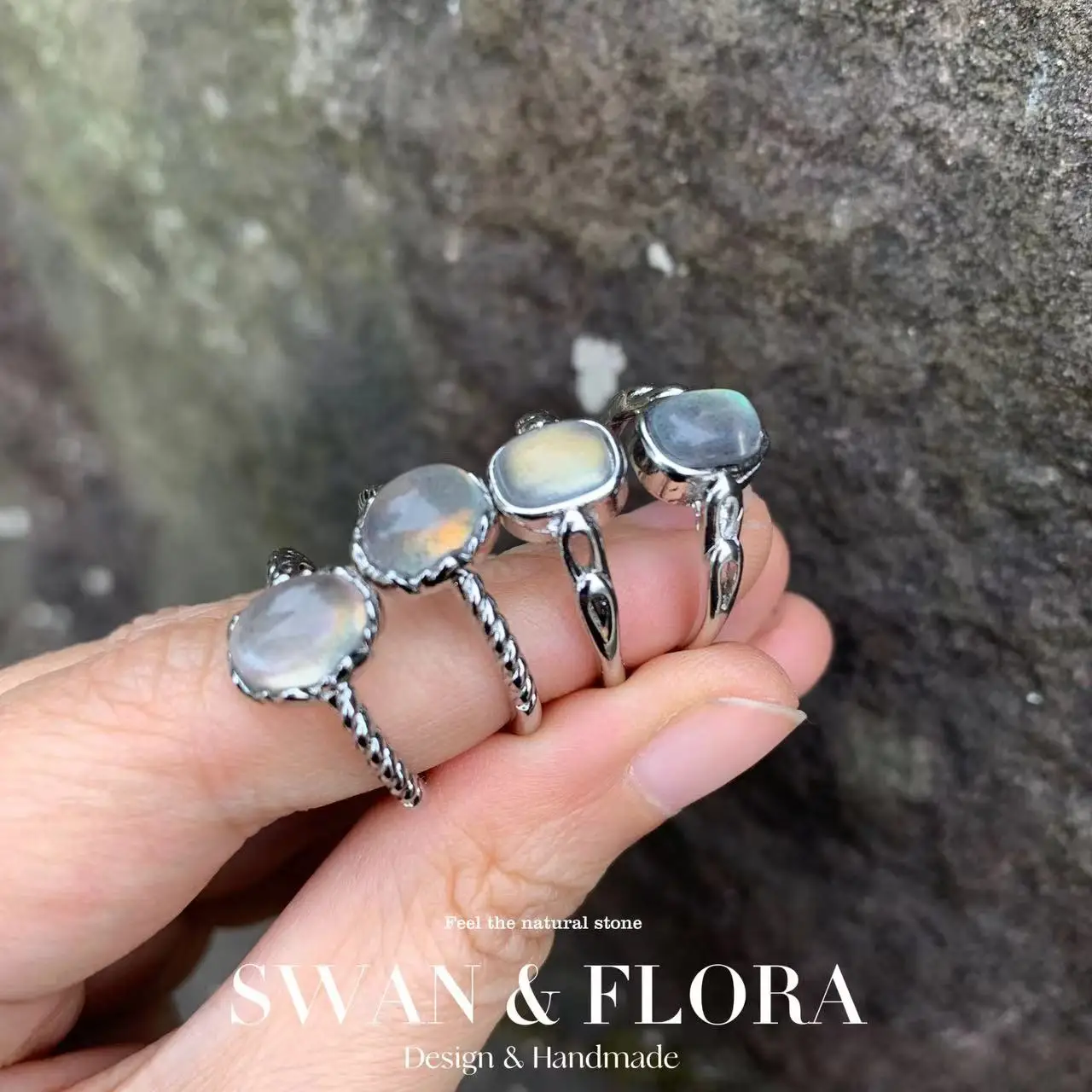 

OVAL винтажное кольцо из натурального лунного камня, регулируемое женское ювелирное изделие для женщин, подарок, оптовая продажа, высокое качество, штраф