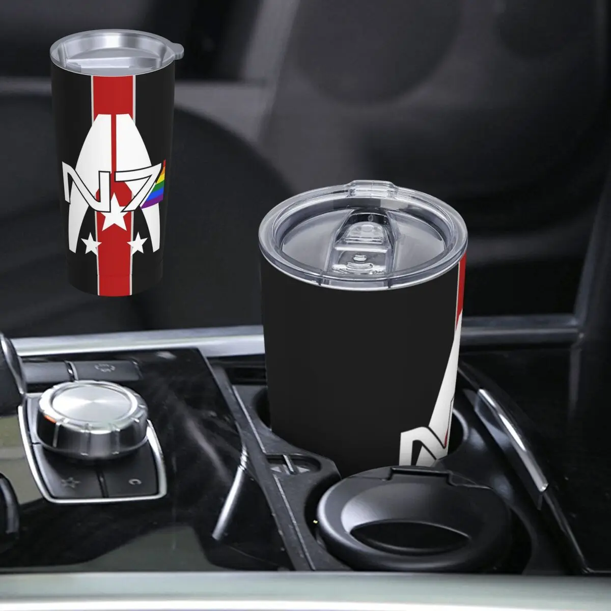 N7 Pride, Mass Effect Stainless Steel Tumbler Vacuum Insulated Mug Thermal Cold Cups Straws With Lid 20oz