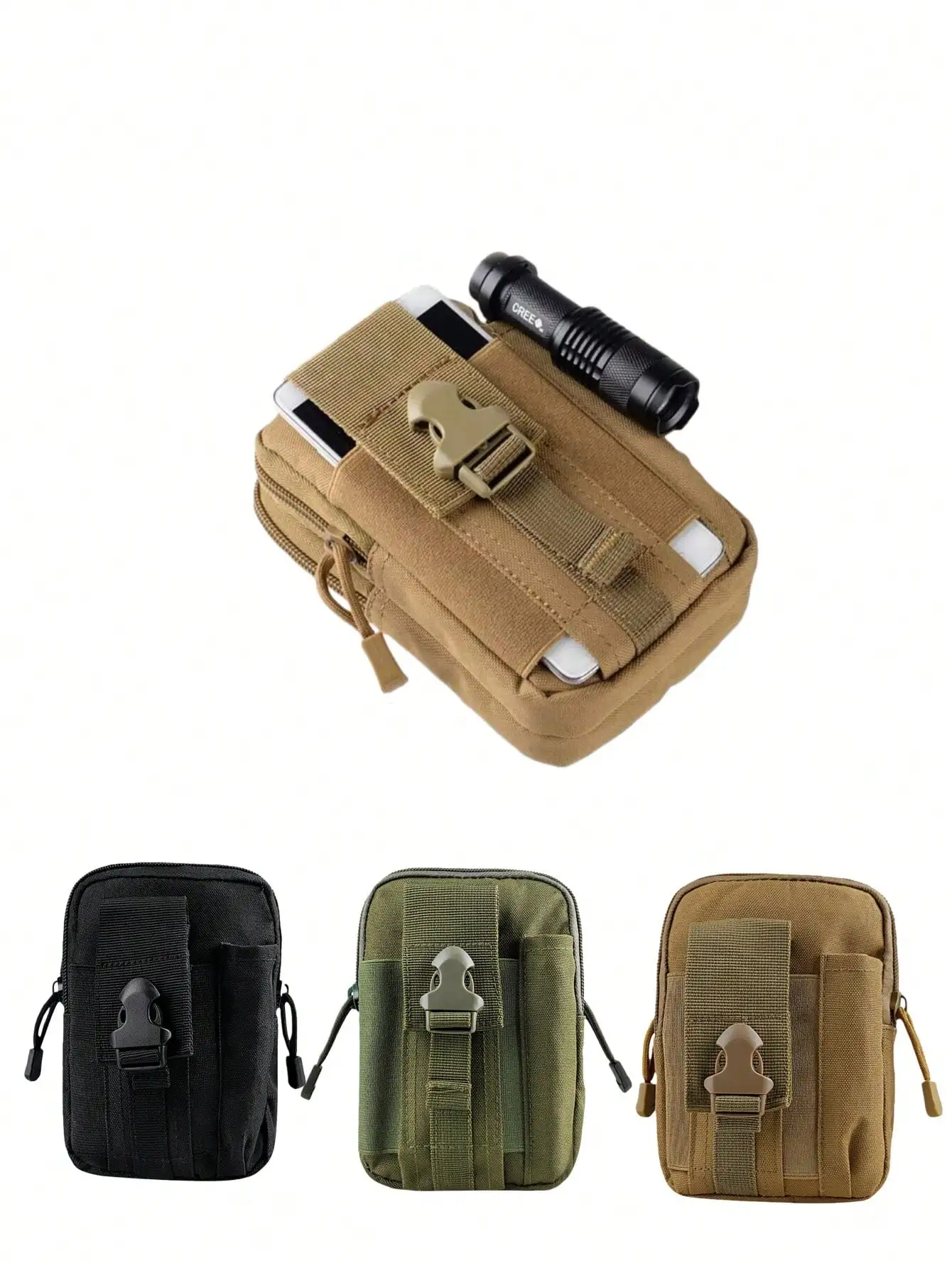 

1 piece outdoor sports waist bag military uniform fan multi-function tool mobile waist bag camouflage waterproof bag riding acce