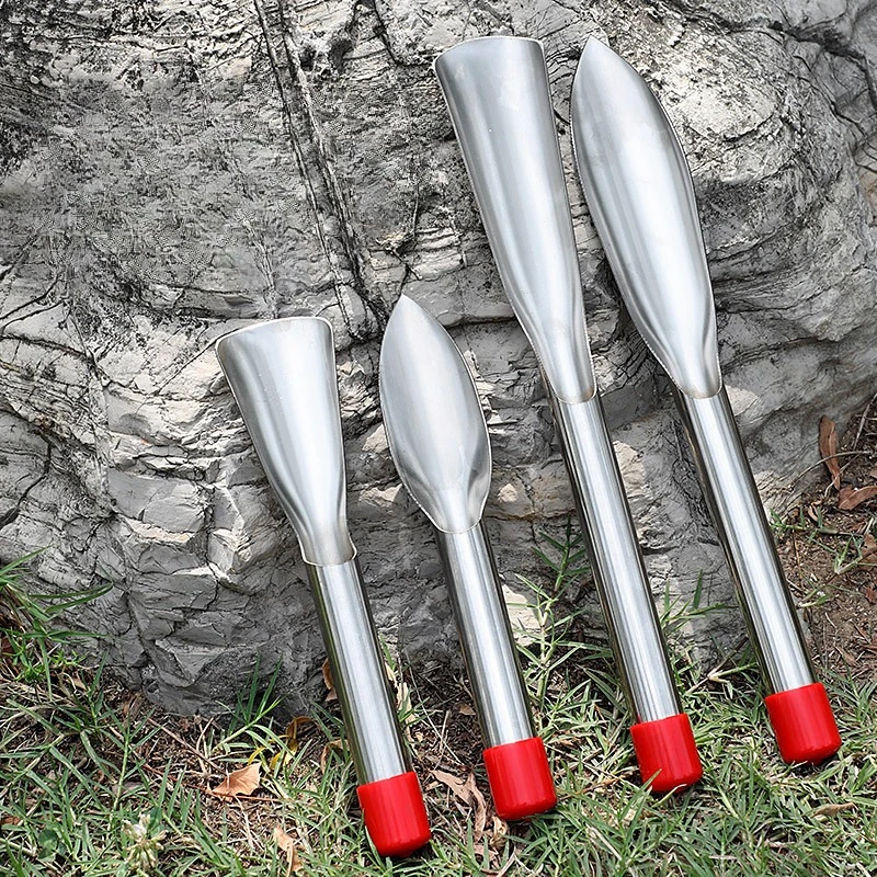 4Pcs Garden Shovel Set, 2pcs Pointed Stainless Steel Garden Shovel and 2pcs Flat Stainless Steel Garden Shovel, Courtyard Vegetable Potting Loosening Flower Planting Tools, Clam Digging Sea Tool
