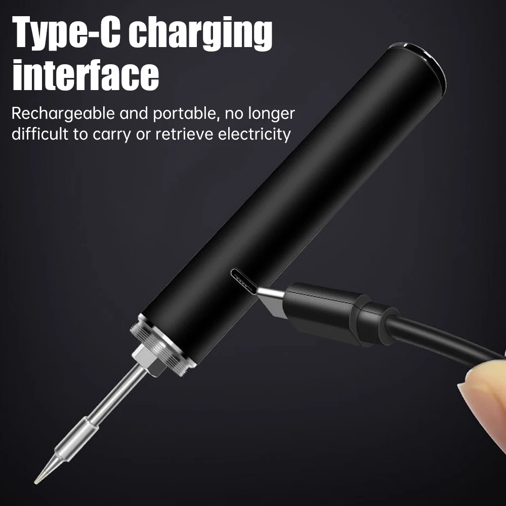 Wireless 5V Soldering Iron Set 18350 Lithium Battery USB Charging DIY Repair Tool Manual Radio Adjustable Temperature