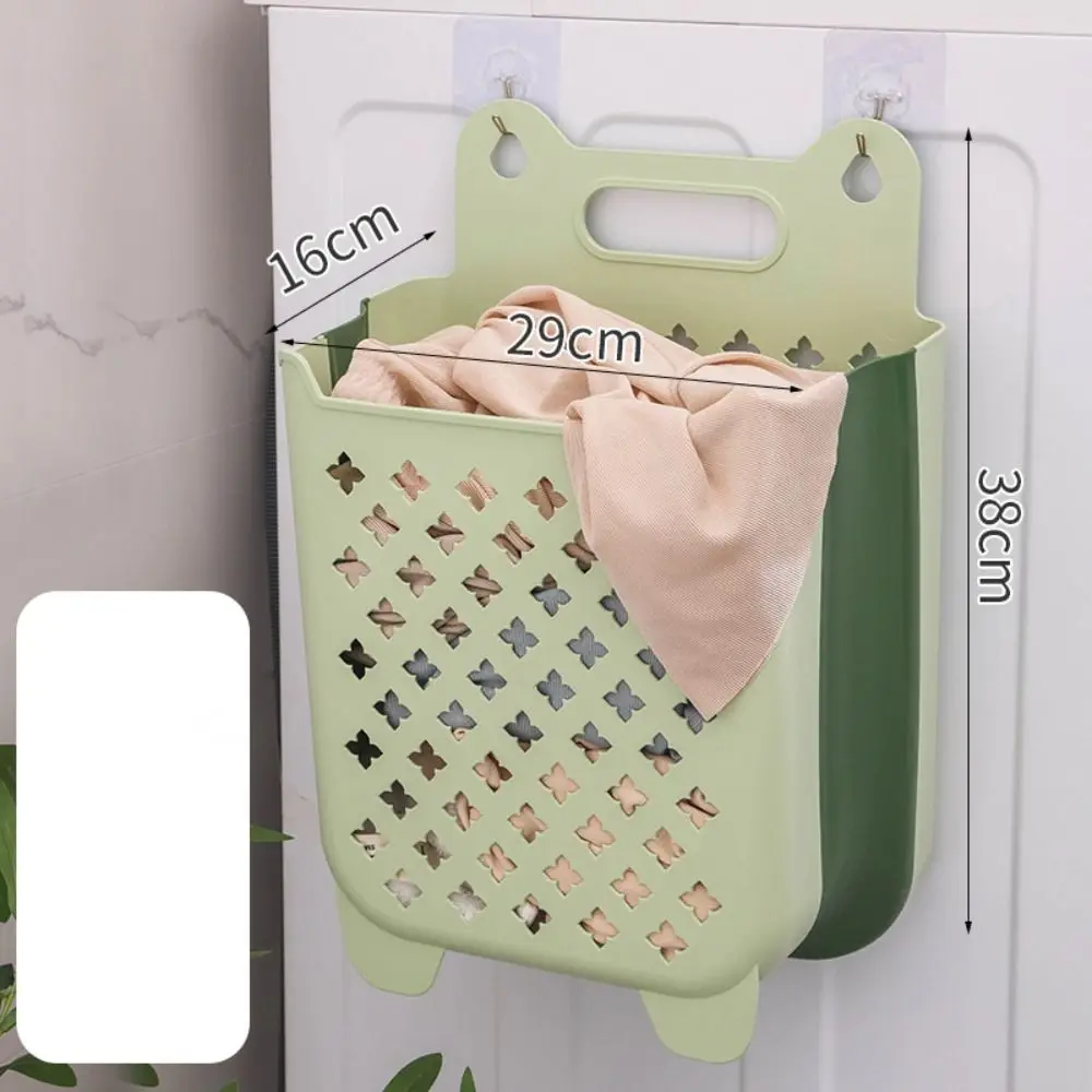 Foldable Laundry Basket Large Capacity Wall Mounted Dirty Clothes Basket Convenient to Use Blue Color Clothing Storage Basket