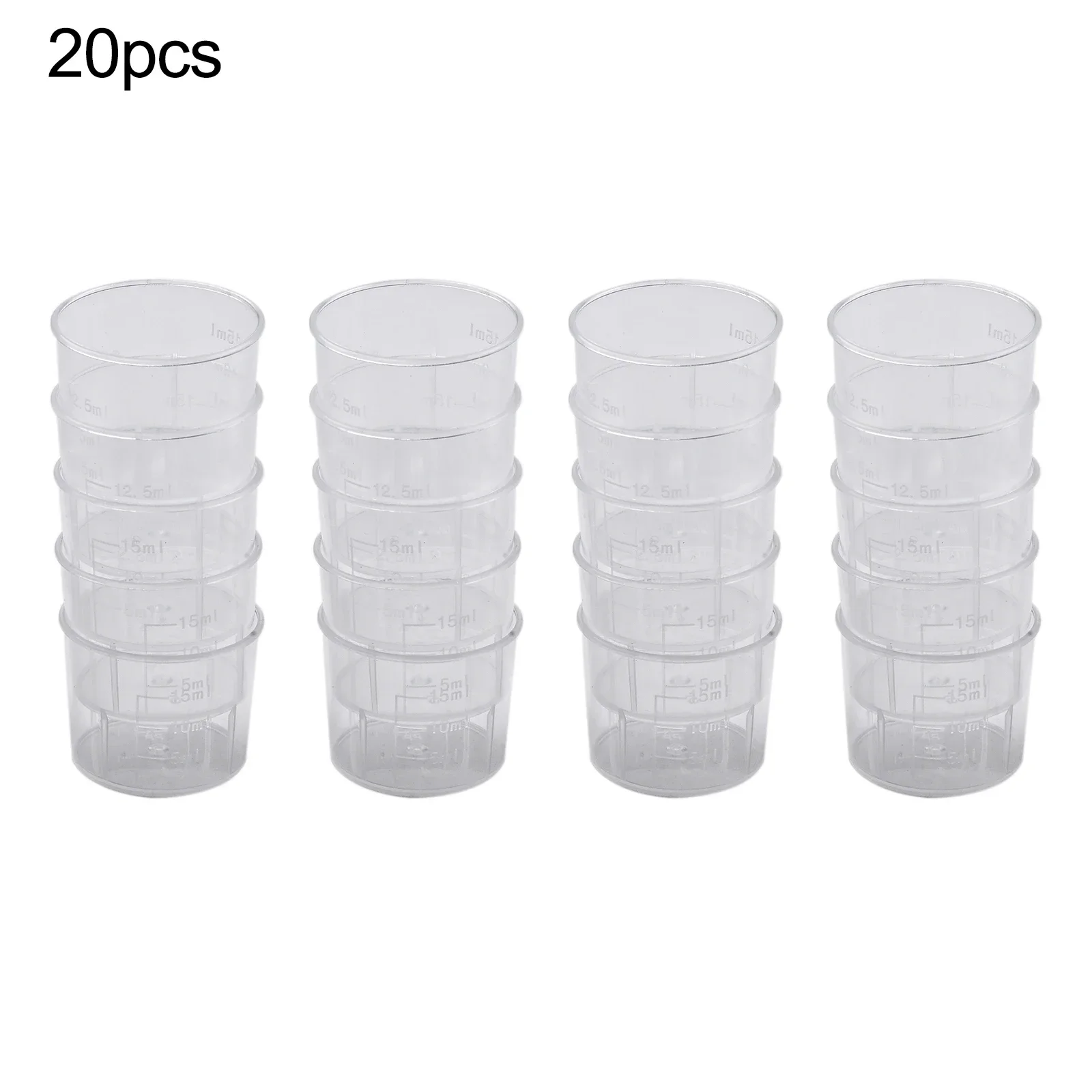 20pcs 15ml-50ml Transparent Scale Plastic Measuring Cup Laboratory Beakers Milk Tea Store Measuring Cup Large Capacity