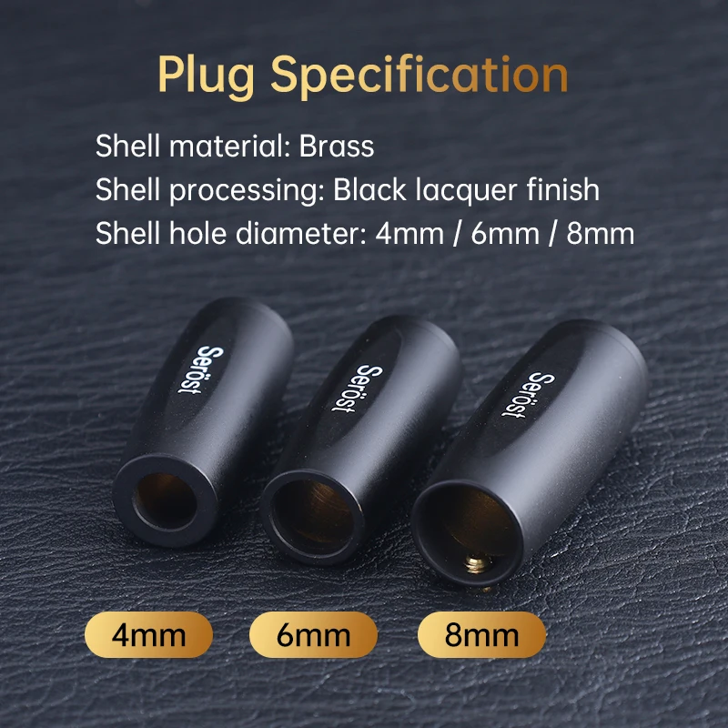 Serost HiFi-Audiokabel, vergoldeter Messing-RCA-Stecker, DIY-Verbinder, 4 mm bis 8 mm Durchmesser, unterstützt Audiokabel für HiFi-Systeme. – Detail 4