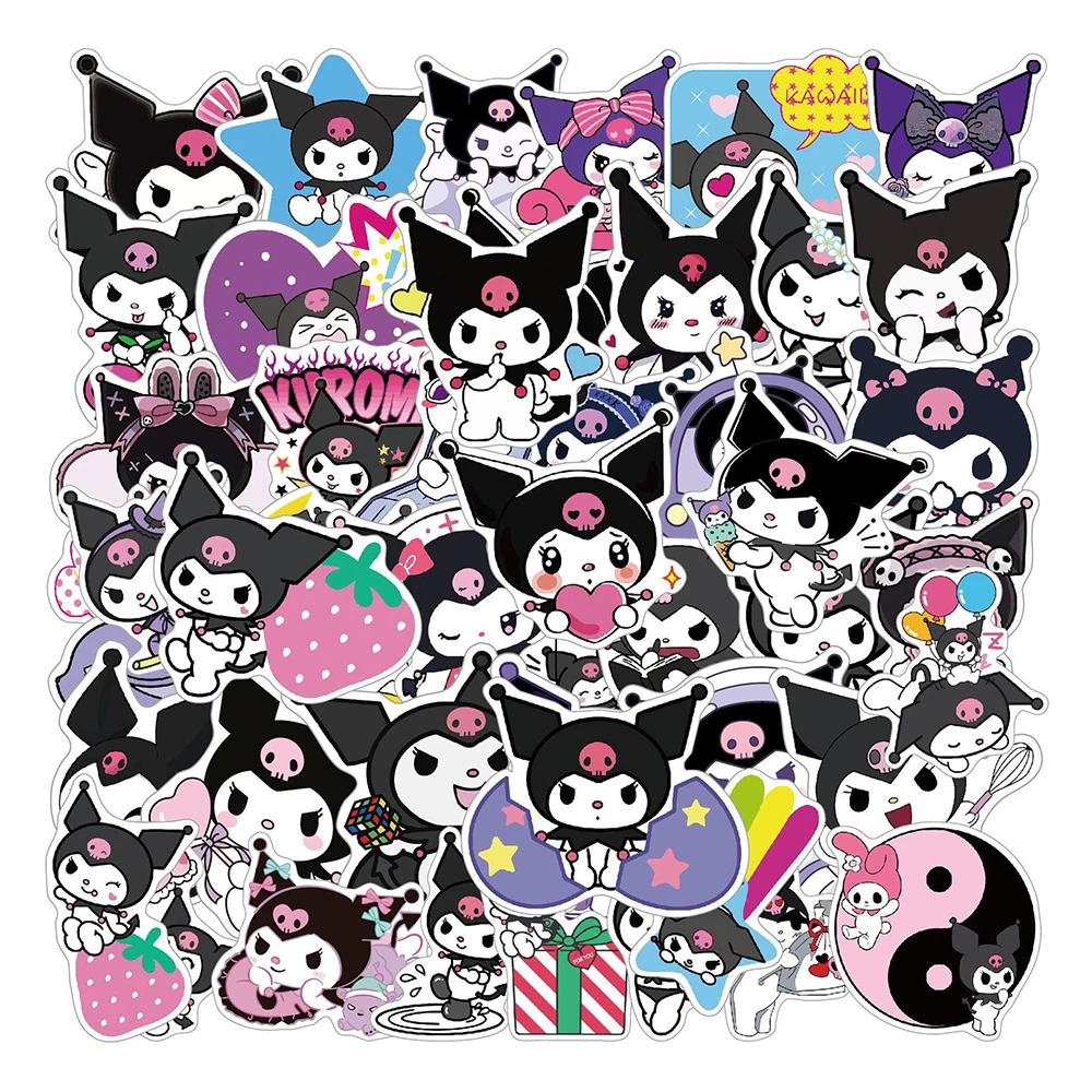 10/30/50PCS Sanrio Cartoon Kuromi Stickers Kids DIY Decoration Phone Bike Laptop Luggage Stationery PVC Waterproof Graffiti Toys