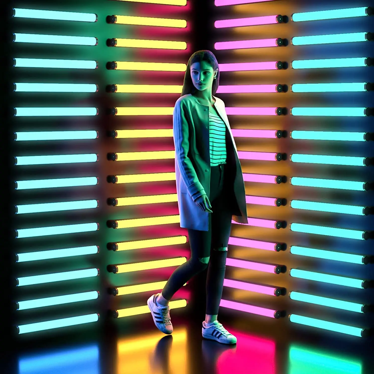 EACHSHOT ES15 12W Pavo Tube Light RGB Light Wand Tube Stick Video luce soffusa con treppiede APP Control vs 6C Pavotube Godox TL30