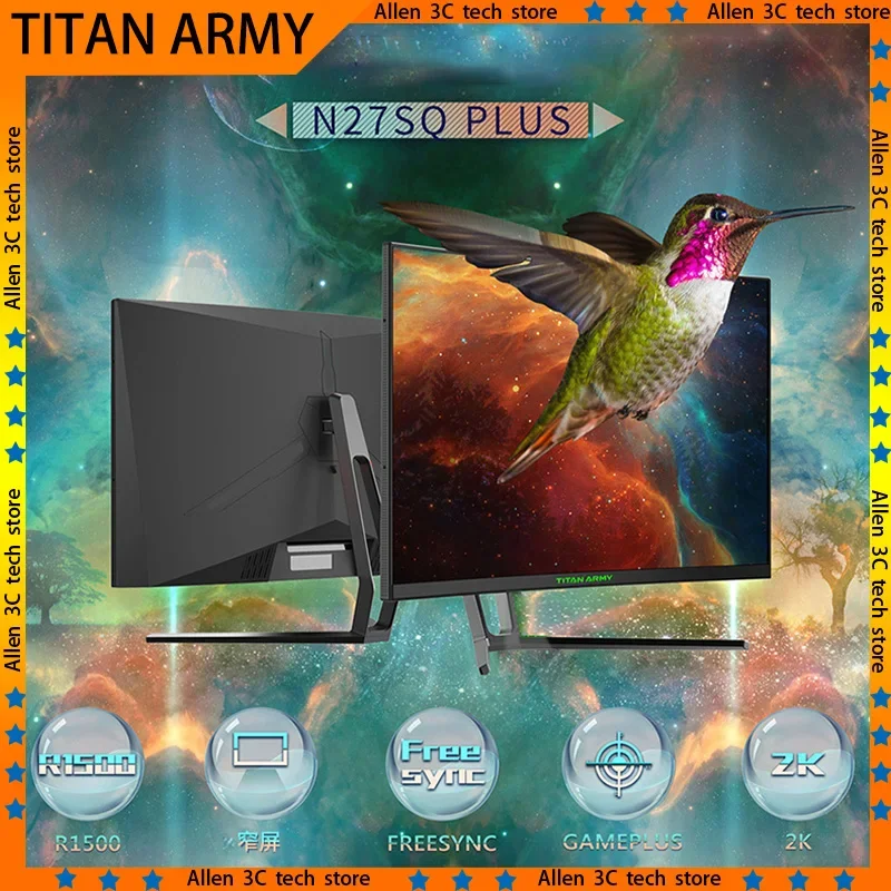 TITAN ARMY-Monitor de 27 pulgadas para Gaming, pantalla LED para PC, 2K, 144HZ, 1500R, 16:9 VA, para oficina