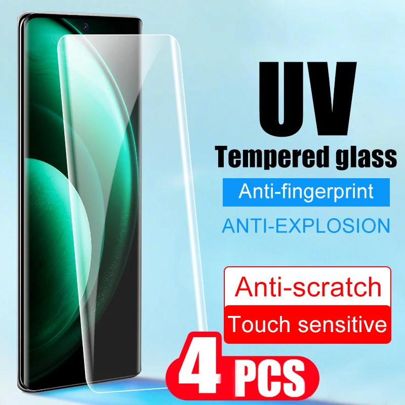 

4pcs tempered glass phone screen protector for vivo X100 X90 X80 X70 X60 Pro full cover UV Glass smartphone film S19 S18 S17 Pro