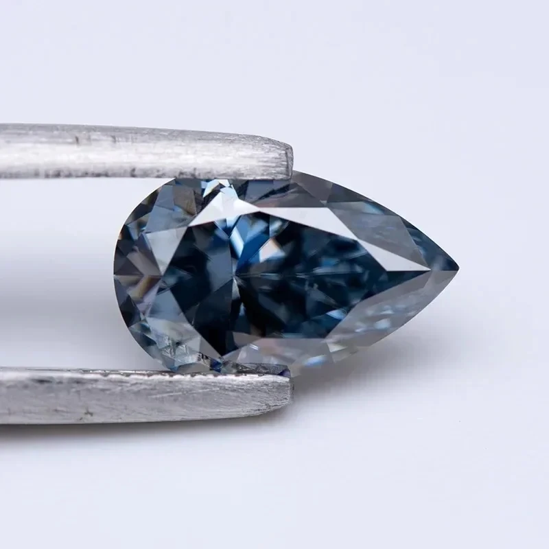 0.35~5ct luxury Loose Moissanite Stones Pear Gray Lab Grown diamonds VVS1 Pass test With GRA Certificate For jewelry