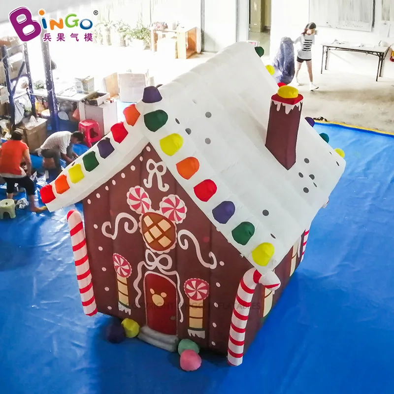 Exquisite Inflatable Christmas Small House Model Inflatable Christmas Building Balloon Blow Up Building Toys For Christmas