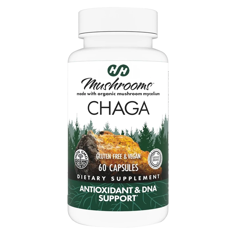 White Birch Mushroom Capsules, Antioxidant and DNA Support, Mushroom Supplement, Tasteless, 60 Capsules