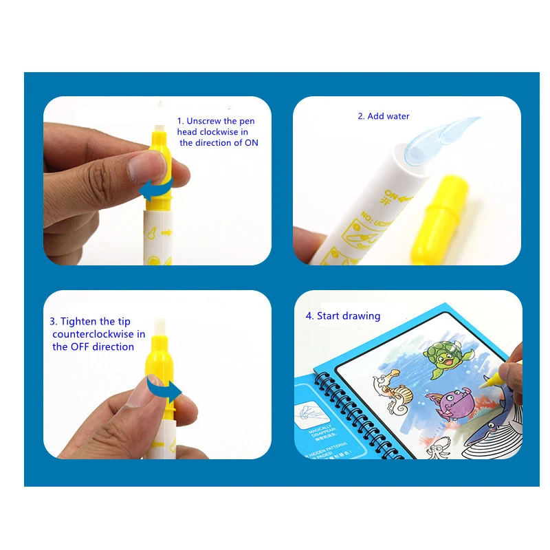 Hoge kwaliteit magisch watertekenboek Montessori speelgoed herbruikbaar zintuiglijk vroeg onderwijs kleurboek voor kinderen