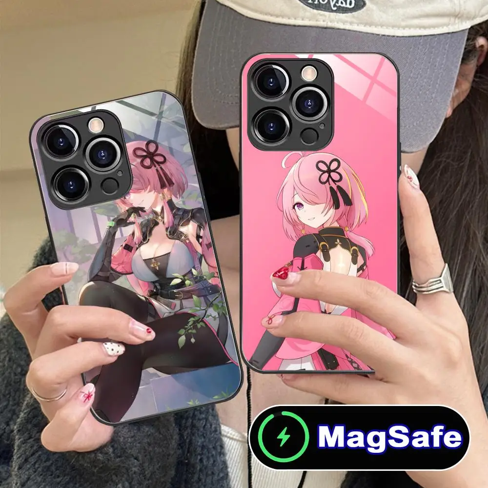 

Чехол для телефона Wuthering Waves Taoqi для iPhone 16, 15, 14, 13, 12, 11 Pro Max Plus Mini MagSafe, защитный чехол из стекла для мобильных телефонов