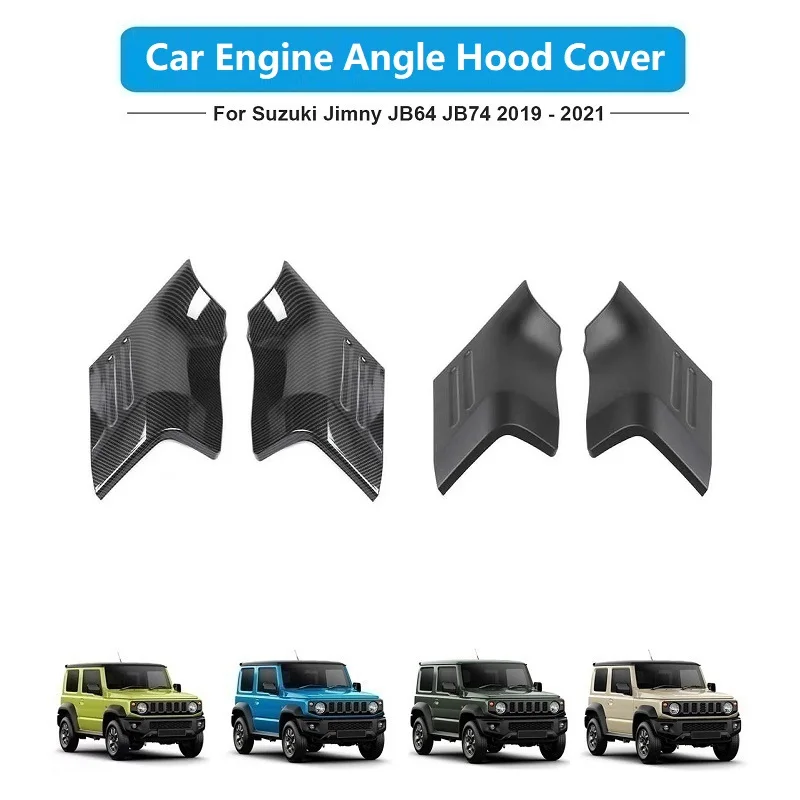 Auto Styling Mouldings Accessories Pair Car Engine Angle Cover Hood Decoration Cover Trim For Suzuki Jimny JB64 JB74 2019+