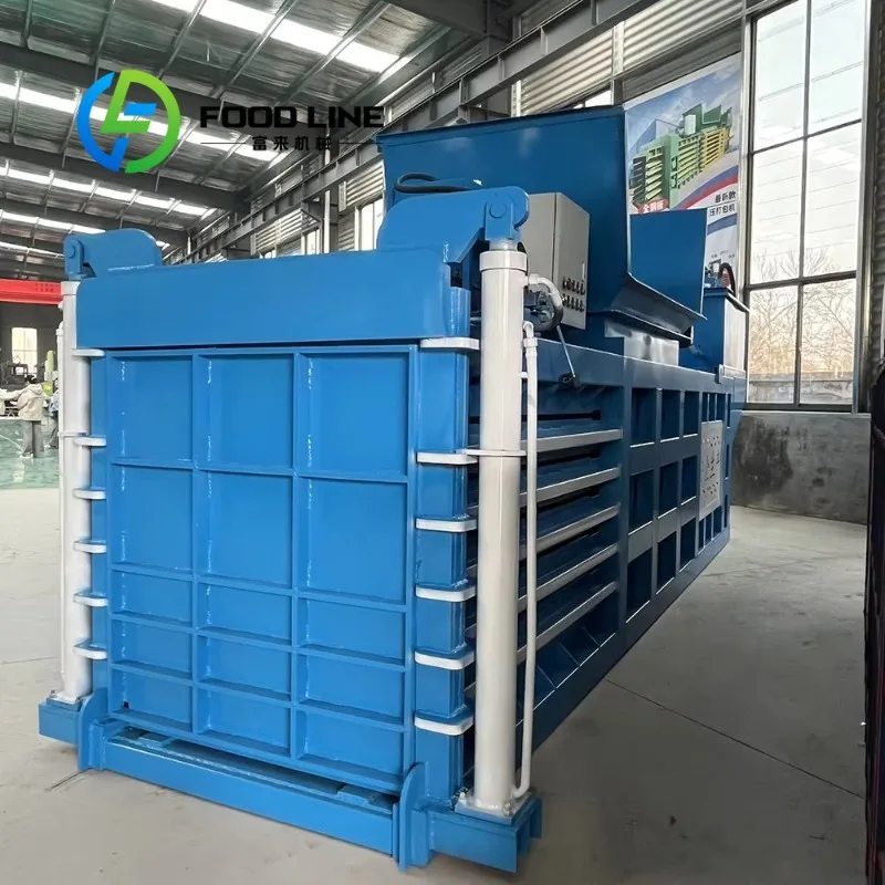 Horizontal Hydraulic Baler Low Vibration Compression Equipment For Warehouse Waste Paper Cardboard Recycling Compacting