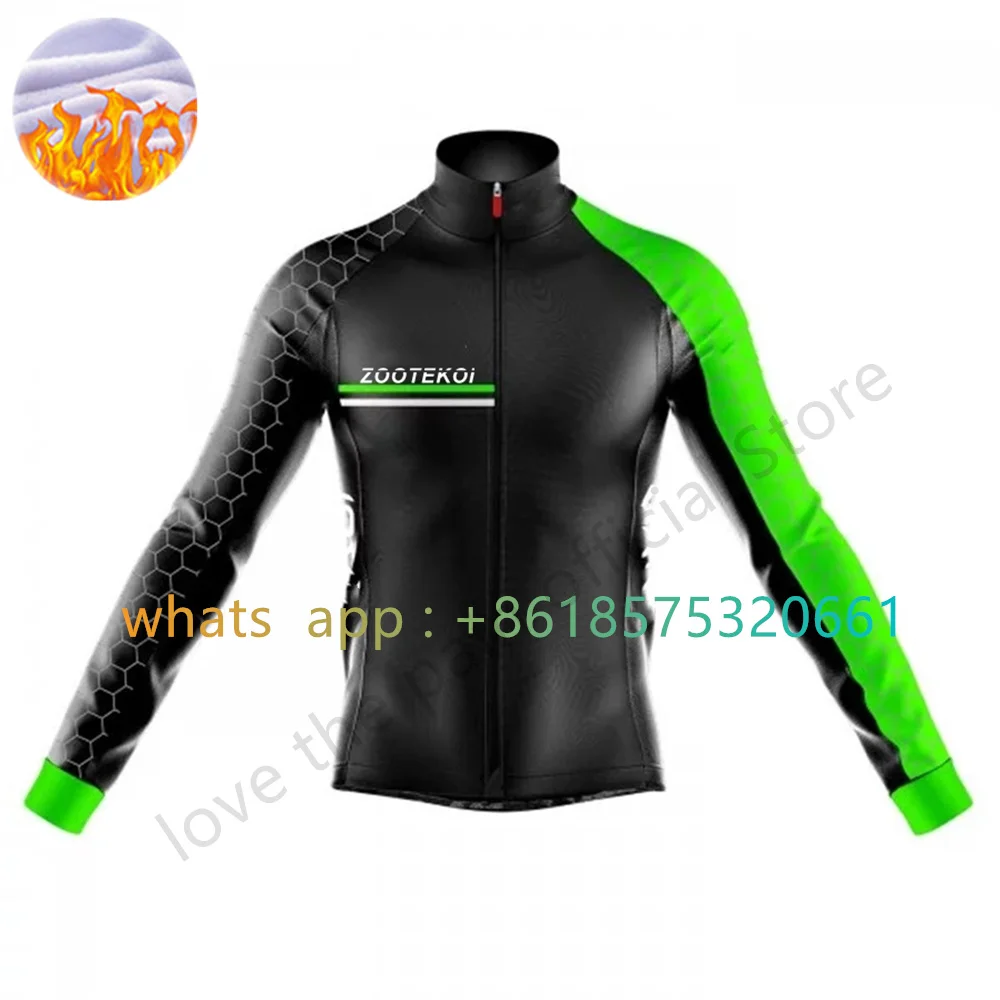 Zootekoi New Winter Thermal Fleece Long Sleeve Cycling Jersey Chaqueta Ciclismo Men Bike Clothing Jacket Mtb Bicycle Warm Coat