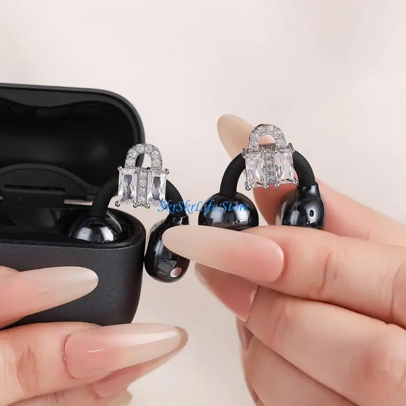 E65E Sparkling Headphone Decoration Ear Clip Purse Earphone Decoration For Freeclip 1/2 Ear Clips Accessories
