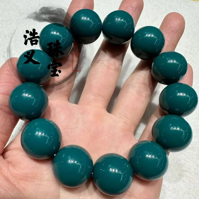 

Бирюзовый браслет из стекла цвета халли-голубой, одинарный круг, унисекс, тибетские круглые буддийские бусины, культурный.