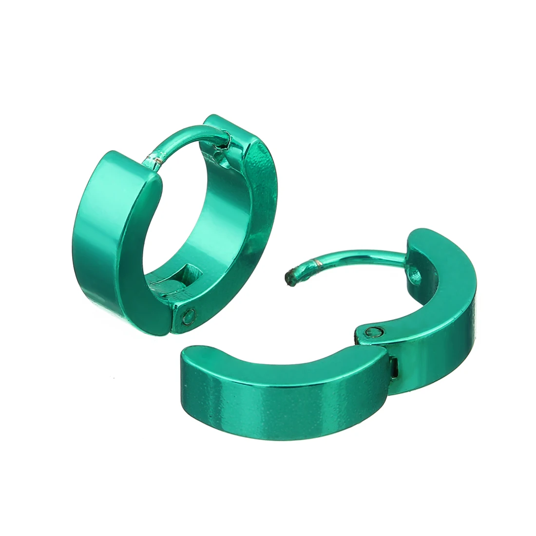 LOULEUR 1 Pair 14mm  Stainless Steel Stud Earrings Colorful Round  Earing  For Women  Men Ear Jewelry  Stud Piercing Jewelry