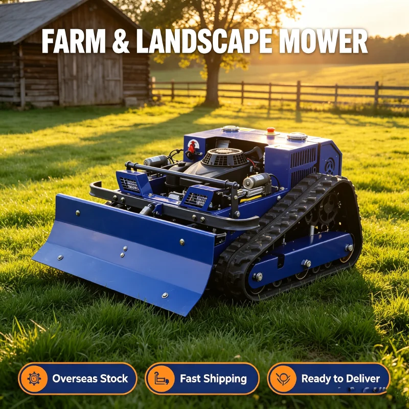 Customized CE EPA Cordless Tracked RC Lawn Mower Self-Propelled Durable Steel Blade for Lawn