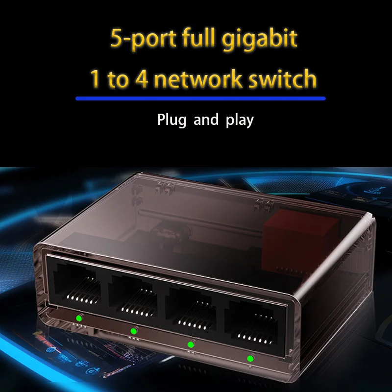 Dock station Internet Splitter 1000M RJ45 Ethernet Switch Gigabit network cable splitter Adapter Network Switch RJ45 converter