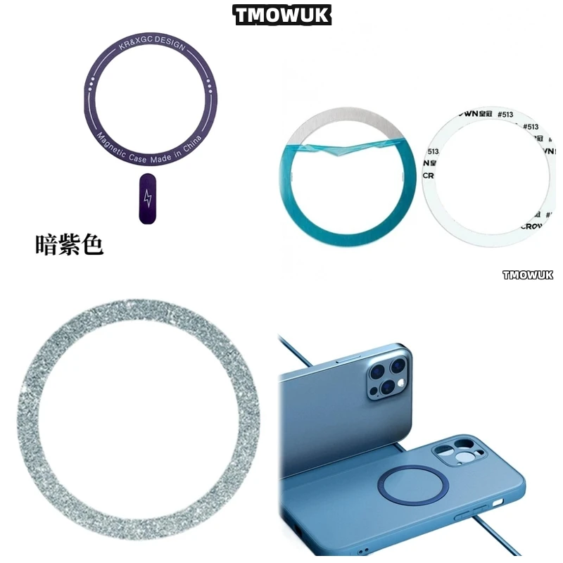 

For IPhone 8 11 12 X XR Pro Max Plus Mini For Magsafe - High - Performance Metal Plate Ring Sticker For Wireless Charging