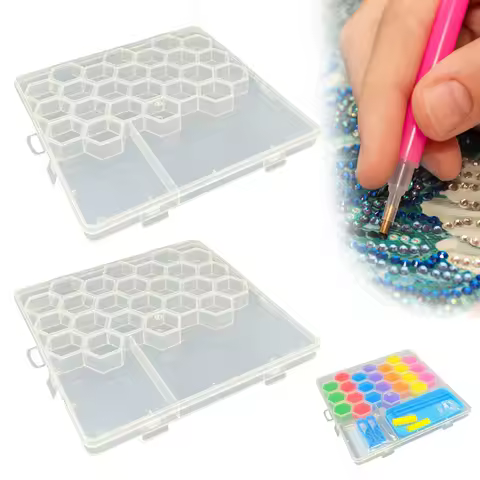 30/120Pcs Dotting Rhinestone DIY Diamond Mud Set with Box Colored Diamond Painting Glue Diamond Painting Art Tool