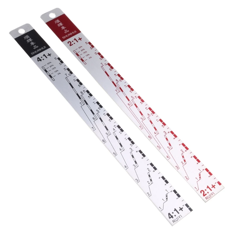 Standard Car Paint Ruler Suitable for Cars Standard Paint Ruler Paint Ratio Ruler Paint Black/R-ed Paint Tools