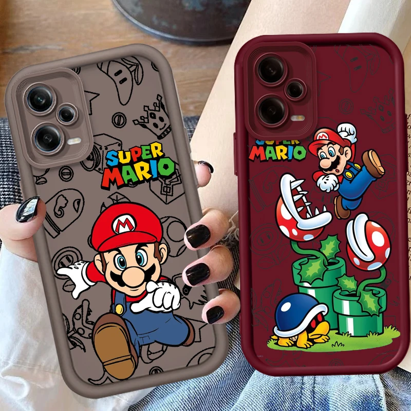 Anime Super M-Mario Cartoon Eye Ladder For Xiaomi Redmi Note 13 12 12C 11 11S 10 10C 10A 9C 9A Pro 5G Soft Phone Case