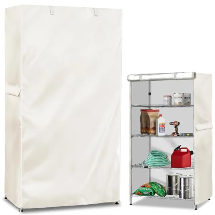 

Storage Shelf Cover, Outdoor Heavy Duty 600D 36''W x 18''D x 72''H Dustproof Waterproof Shelf Covers for Wire Shelving, Storage
