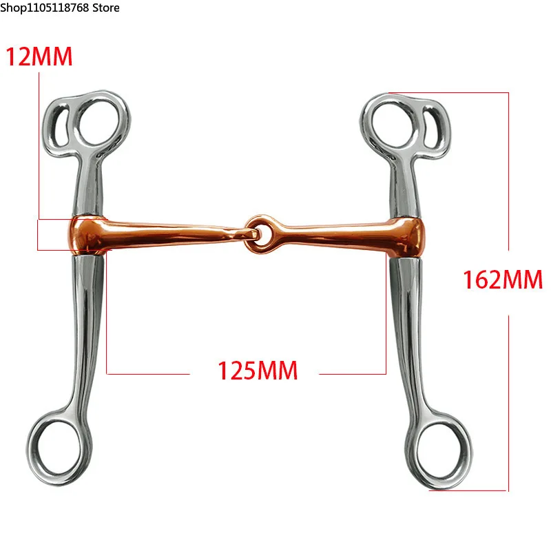 Horse Mouth Snaffle Stainless Steel Jointed Mouth Corrosion Resistant, Durable with Turn Cheek Horse Bridle for Training