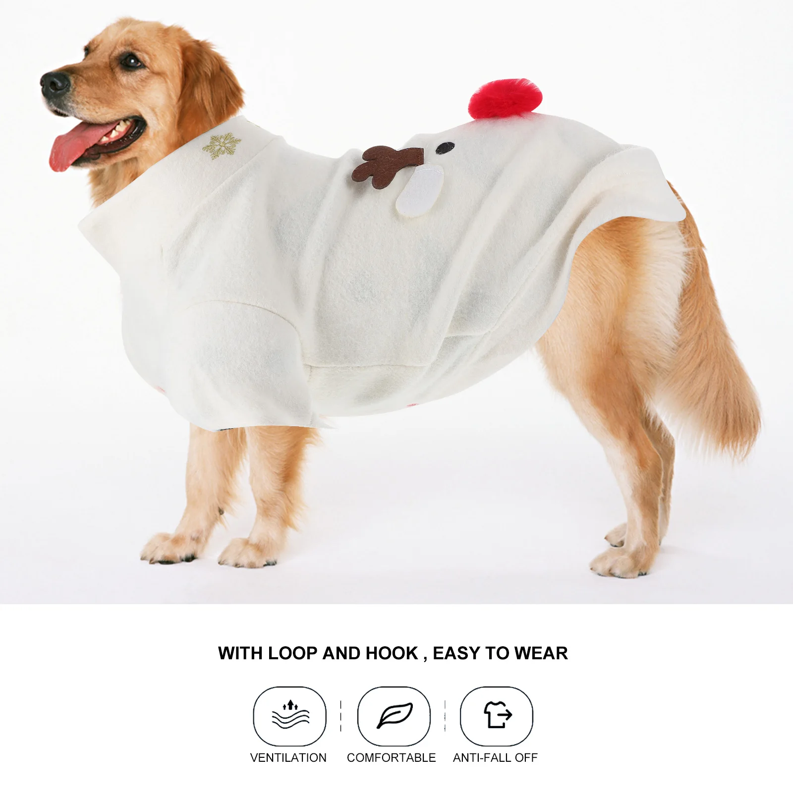 

Dog Clothes Elk Design Christmas Costume Pet Apparel Breathable Comfortable Winter Warm Puppy Wear for Sofa Bed Car Protection