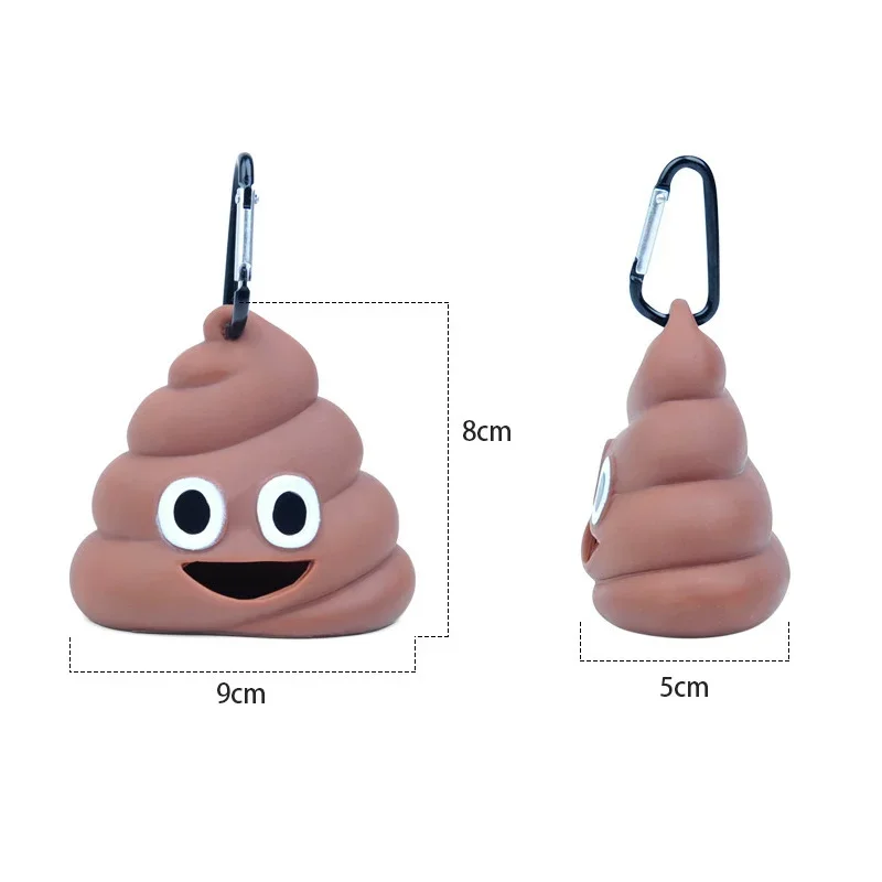 1pc Pet Poop Bag Shit-shaped Dog Cat Waste Bags Portable Dog Poop Dispenser Holder Pets Cleaning Products For Outdoor Pets