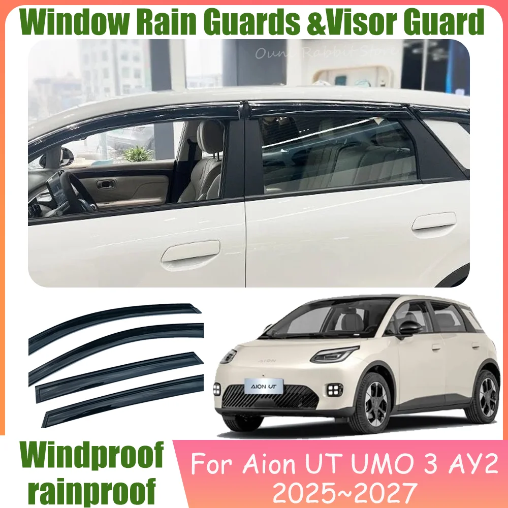 

For Aion UT UMO 3 AY2 2025~2027 2026 Car Window Sunshade Rain Guards Side Window Visor Guard Rain Cover Waterproof Accessories