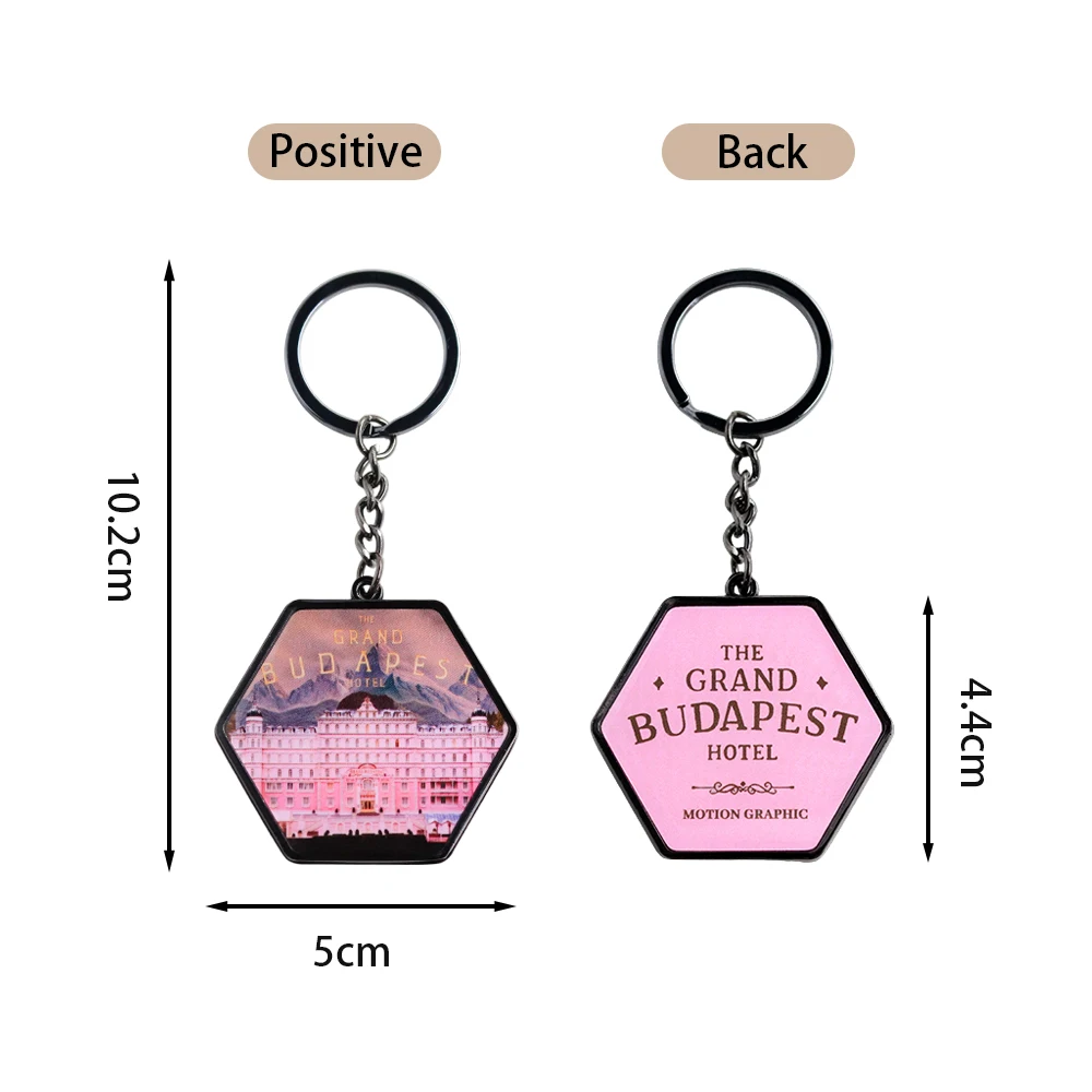 Wes Anderson Comedy Film The Grand Budapest Hotel Keychain Double-Sided Magnetic Mirror Legendary Movie Pendant Makeup Mirrors