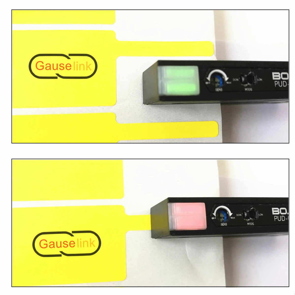 Etiketten-Lichtschrankensensor NPN PNP PUD-050NP NO NC Selbstklebender Etikettenstreifen Mengenzählererkennung Identifizieren Sie den Rückstoßring – Detail 13
