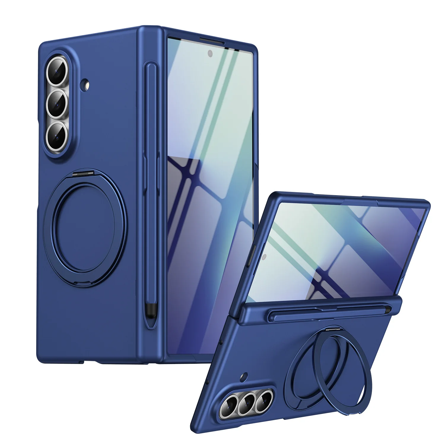 

Z Fold 7 6 5 4 3 phone case with pen magnetic rotating stand hinge full coverage protection cover Wireless Charging